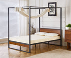 Lancaster Wood And Black Metal Four Poster Bed