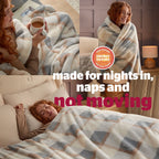 Silentnight Snugsie Natural Check Faux Fur Throw