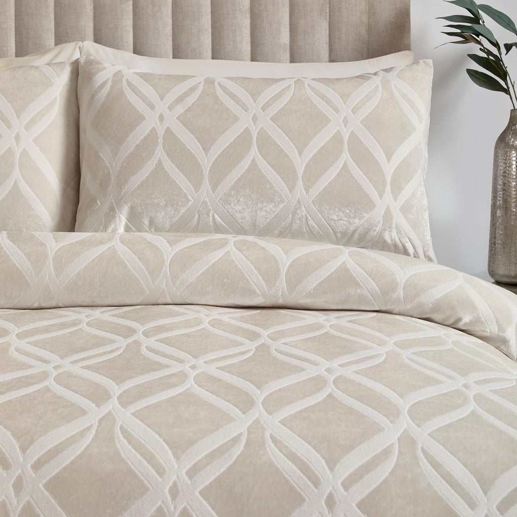 Belfort Champagne Velvet Duvet Set