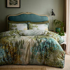 Hidden Garden Green Cotton Sateen Duvet Set