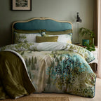 Hidden Garden Green Cotton Sateen Duvet Set
