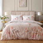 Mia Floral Blooms Natural Cotton Sateen Duvet Set
