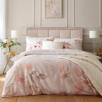 Mia Floral Blooms Natural Cotton Sateen Duvet Set