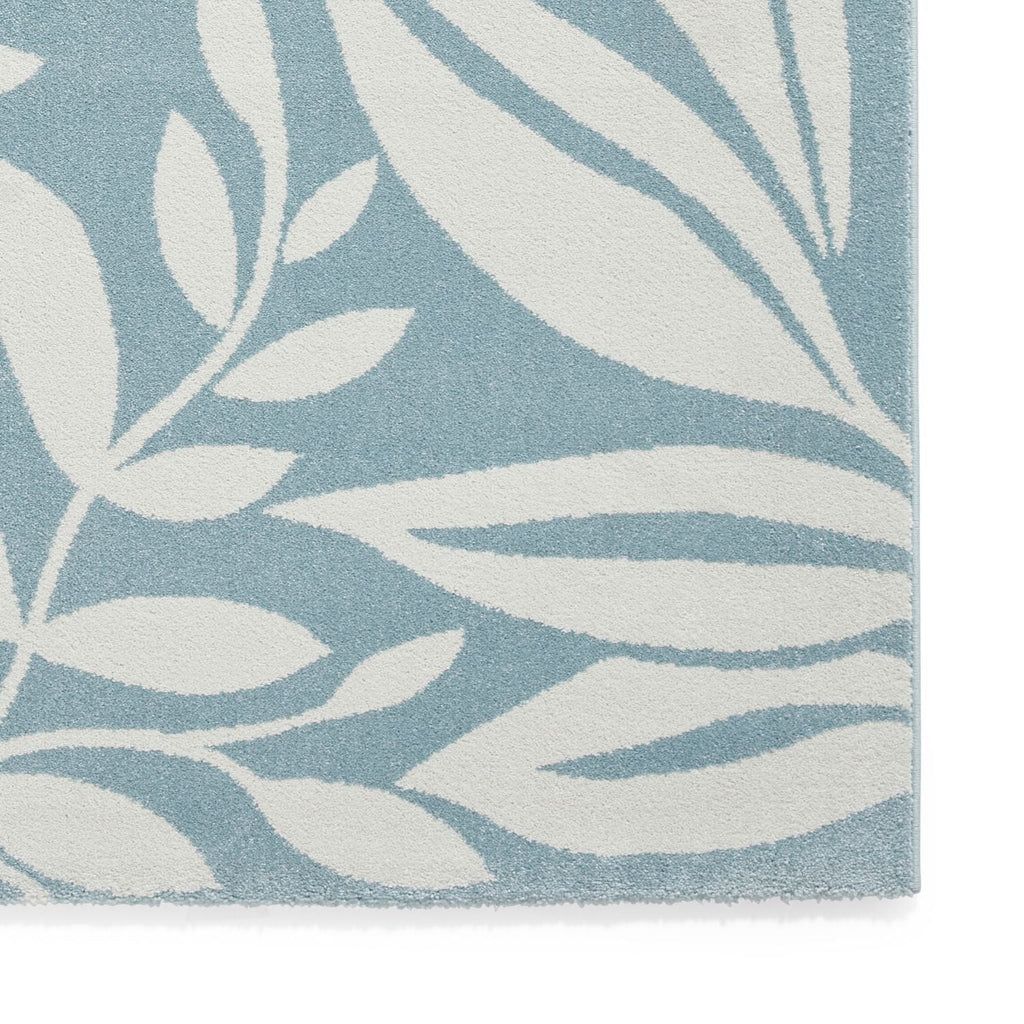 Catherine Lansfield Sorral Leaves Blue Rug