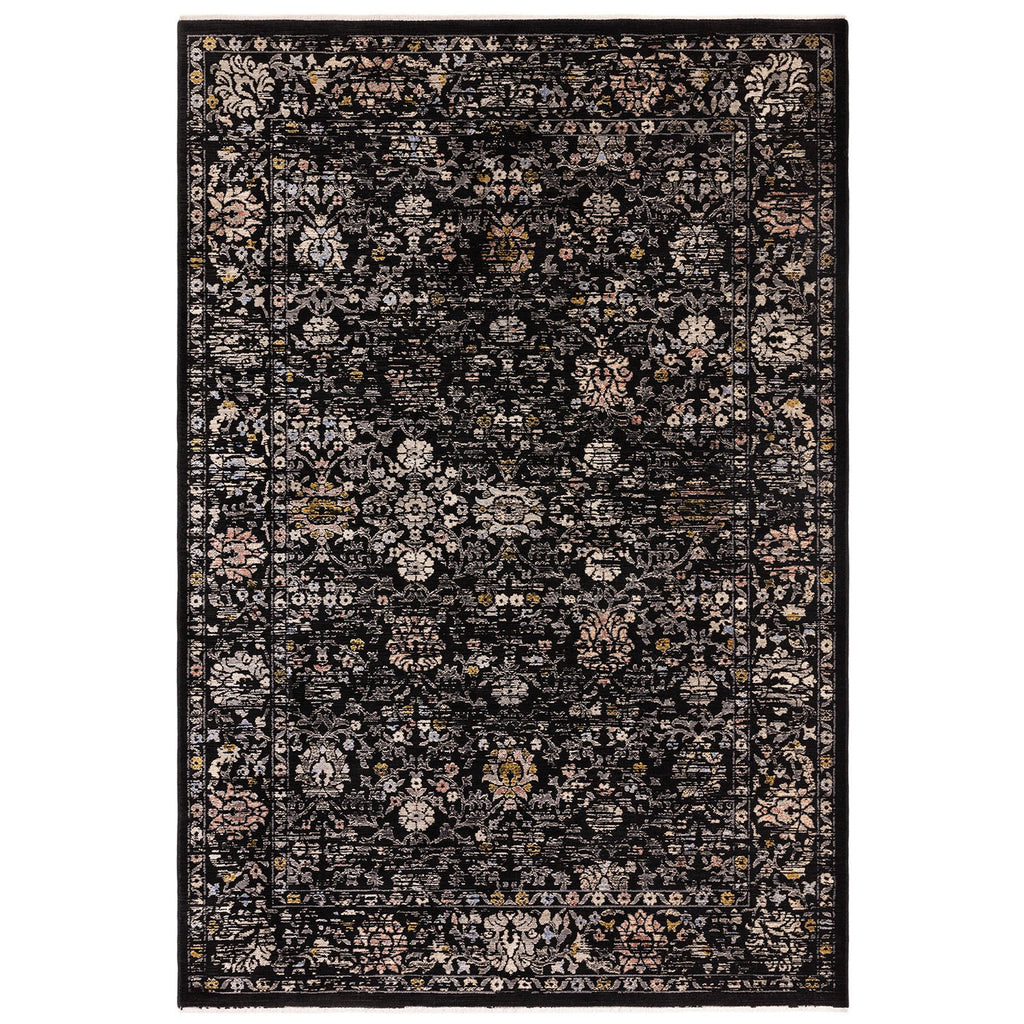 Sovereign Black Vintage Floral Rug