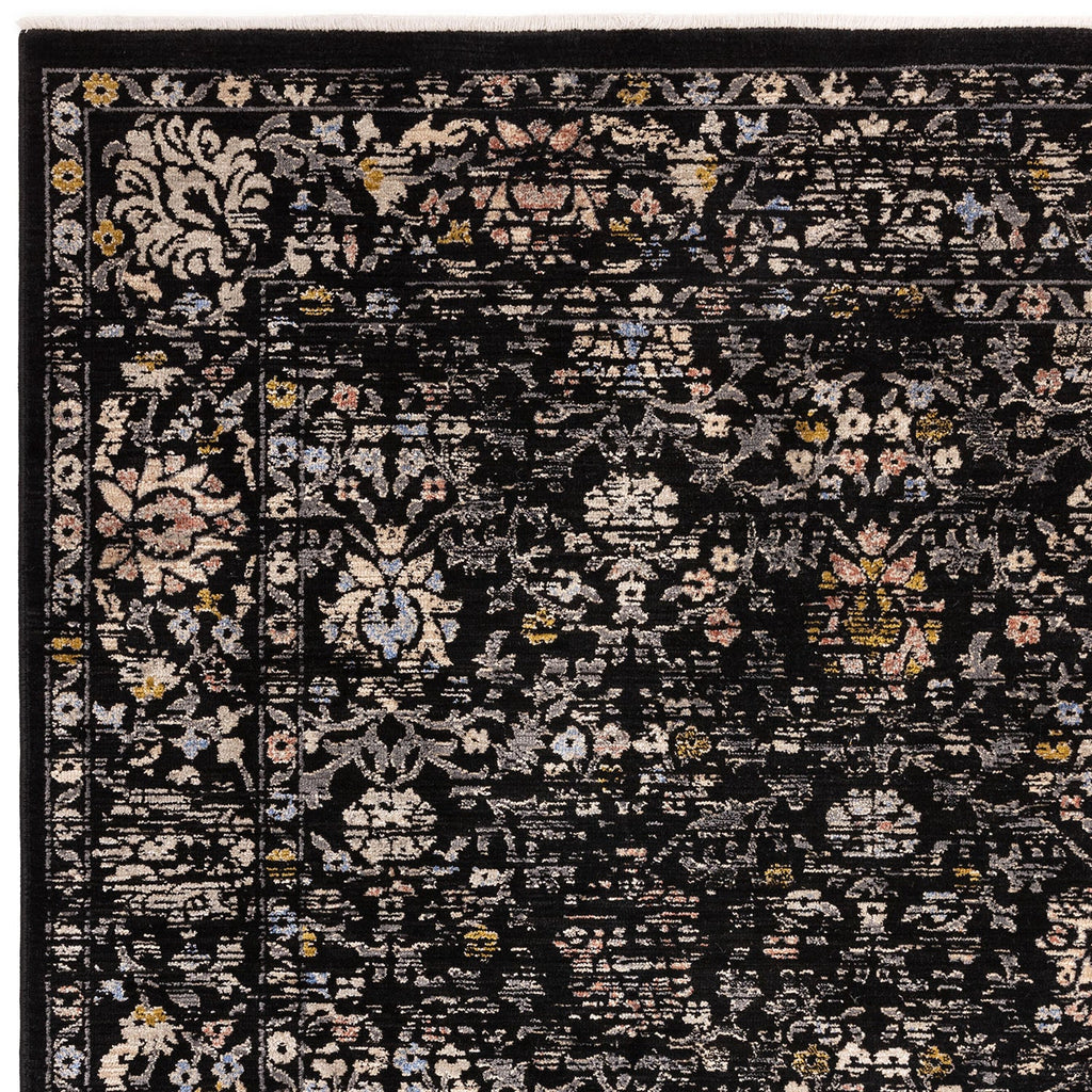Sovereign Black Vintage Floral Rug