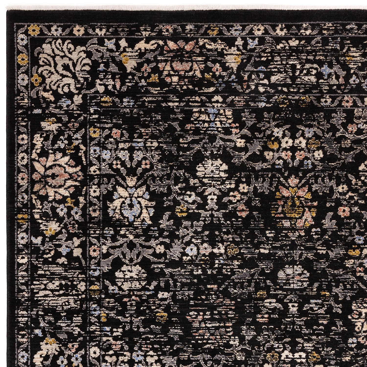 Sovereign Black Vintage Floral Rug