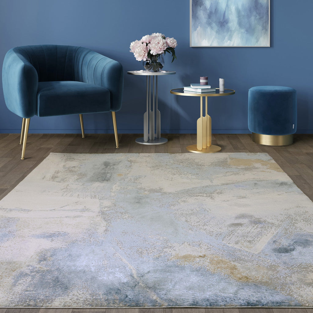 Stellar ST06 Abstract Blue Rug