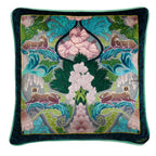 Laurence Llewelyn-Bowen Suburban Jungle Teal Velvet Cushion (43cm x 43cm)