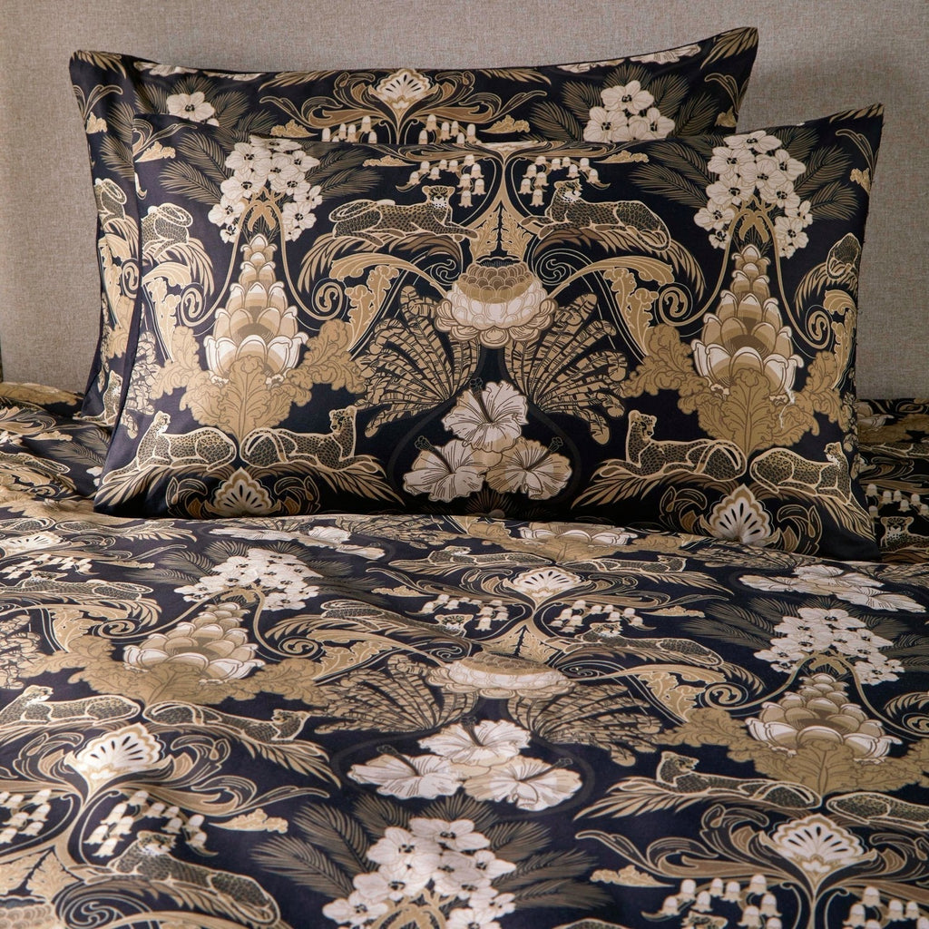 Laurence Llewelyn-Bowen Suburban Jungle Black/Gold 100% Cotton Duvet Set