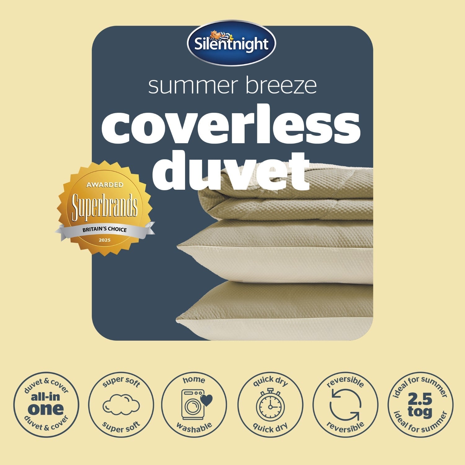 Silentnight Summer Breeze Cream 2.5 Tog Coverless Duvet