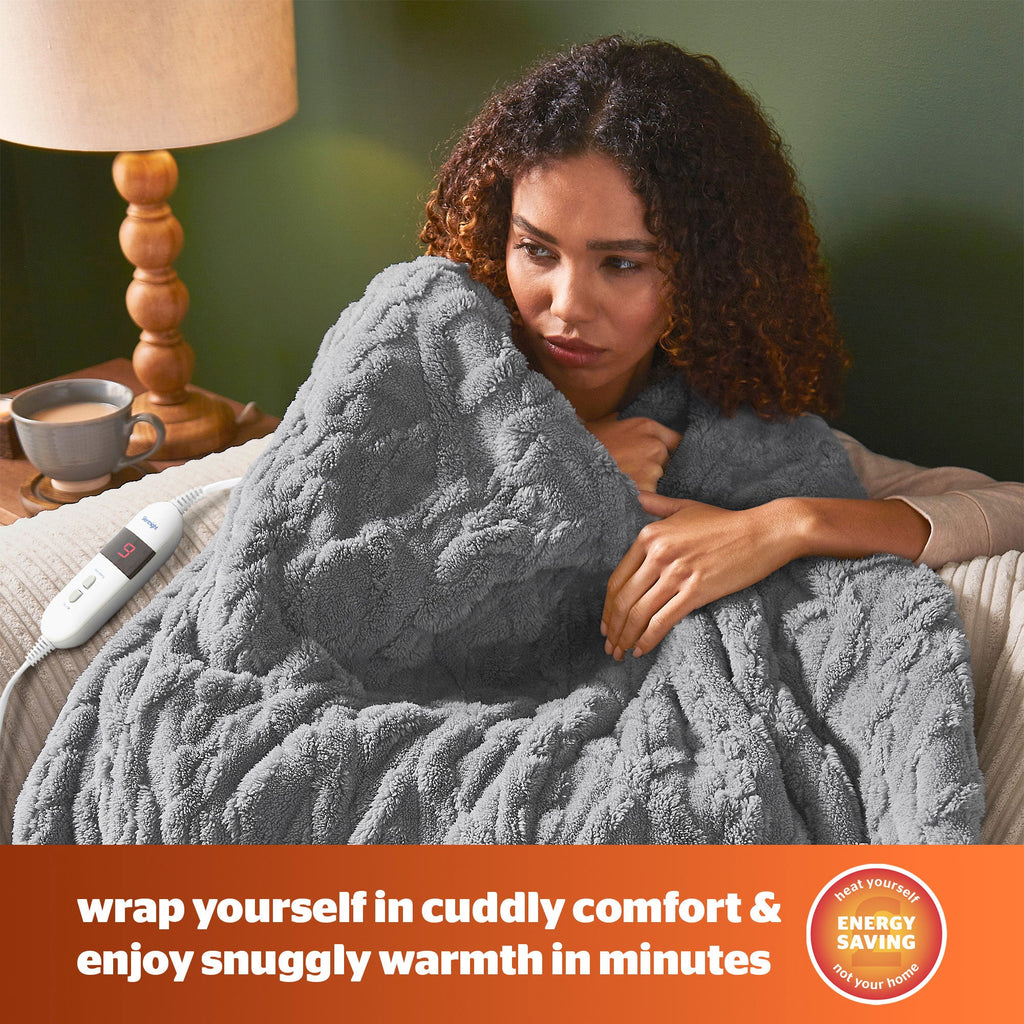 Silentnight Luxury Super Cosy Charcoal Heated Throw
