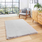 Super Teddy Silver Grey Shaggy Rug