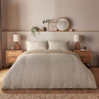 Silentnight Supersoft Natural Gingham Non-Iron Duvet Set