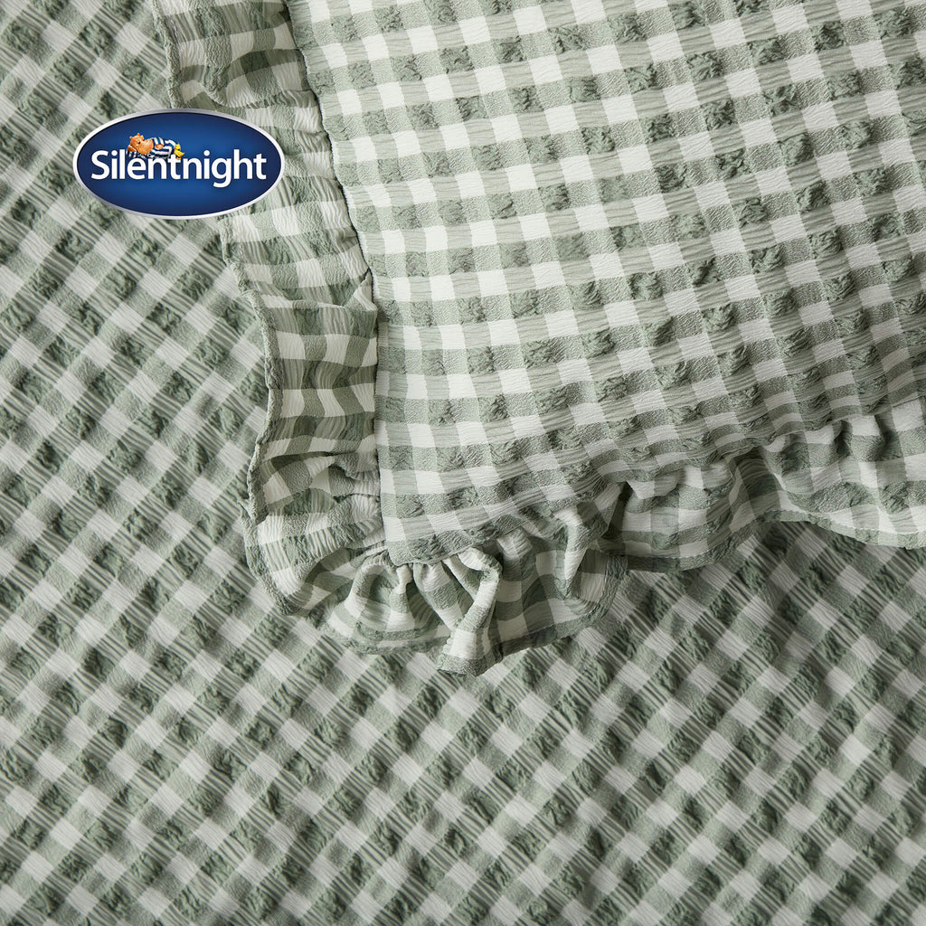 Silentnight Supersoft Sage Gingham Duvet Set