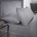 400 Thread Count Grey Cotton Fitted Sheet