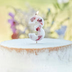 Pressed Petal Number 3 Birthday Cake Candle- 5 Inner Pack
