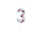 Pressed Petal Number 3 Birthday Cake Candle- 5 Inner Pack