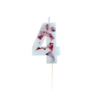 Pressed Petal Number 4 Birthday Cake Candle- 5 Inner Pack