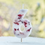 Pressed Petal Number 6 Birthday Cake Candle