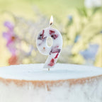 Pressed Petal Number 9 Birthday Cake Candle- 5 Inner Pack