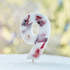 Pressed Petal Number 9 Birthday Cake Candle