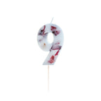 Pressed Petal Number 9 Birthday Cake Candle- 5 Inner Pack