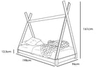 Kids Pine Wooden Tent Bed