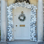 Silver And White Christmas Door Balloon Arch Kit- 5 Inner Pack