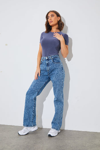 Short Sleeve Double Layer Slinky Bodysuit
