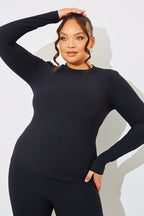 Crew Neck Long Sleeve Rib Top