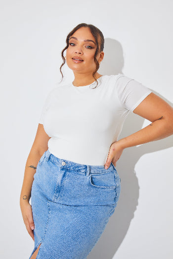 Short Sleeve Double Layer Slinky Bodysuit