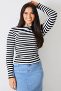 Striped Ribbed Long Sleeve Top
