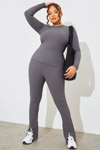 Crew Neck Long Sleeve Rib Top