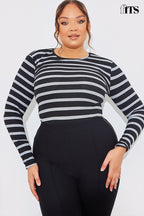 Striped Ribbed Long Sleeve Top