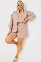 Linen Look Long Sleeve Co-Ord Shirt
