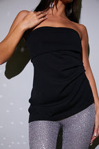 Ruched Fold Over Bandeau Top