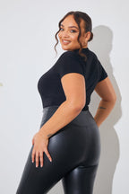 Short Sleeve Double Layer Slinky Bodysuit