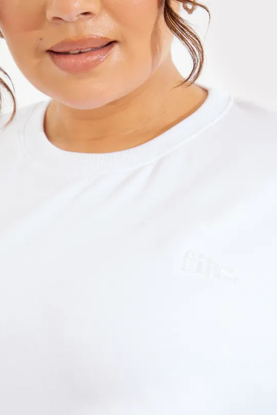 Embroidered Jersey Crew Neck T-Shirt