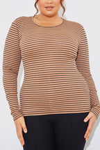 Striped Ribbed Long Sleeve Top