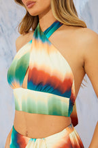 Ombre Halterneck Cut Out Top