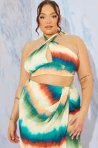 Ombre Halterneck Cut Out Top