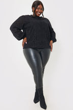 Broderie High Neck Blouse