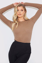 Striped Ribbed Long Sleeve Top