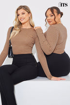 Striped Ribbed Long Sleeve Top