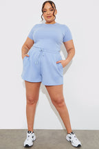 Ribbed Crew Neck Short Sleeve Bodysuit