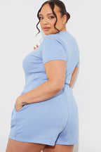 Ribbed Crew Neck Short Sleeve Bodysuit