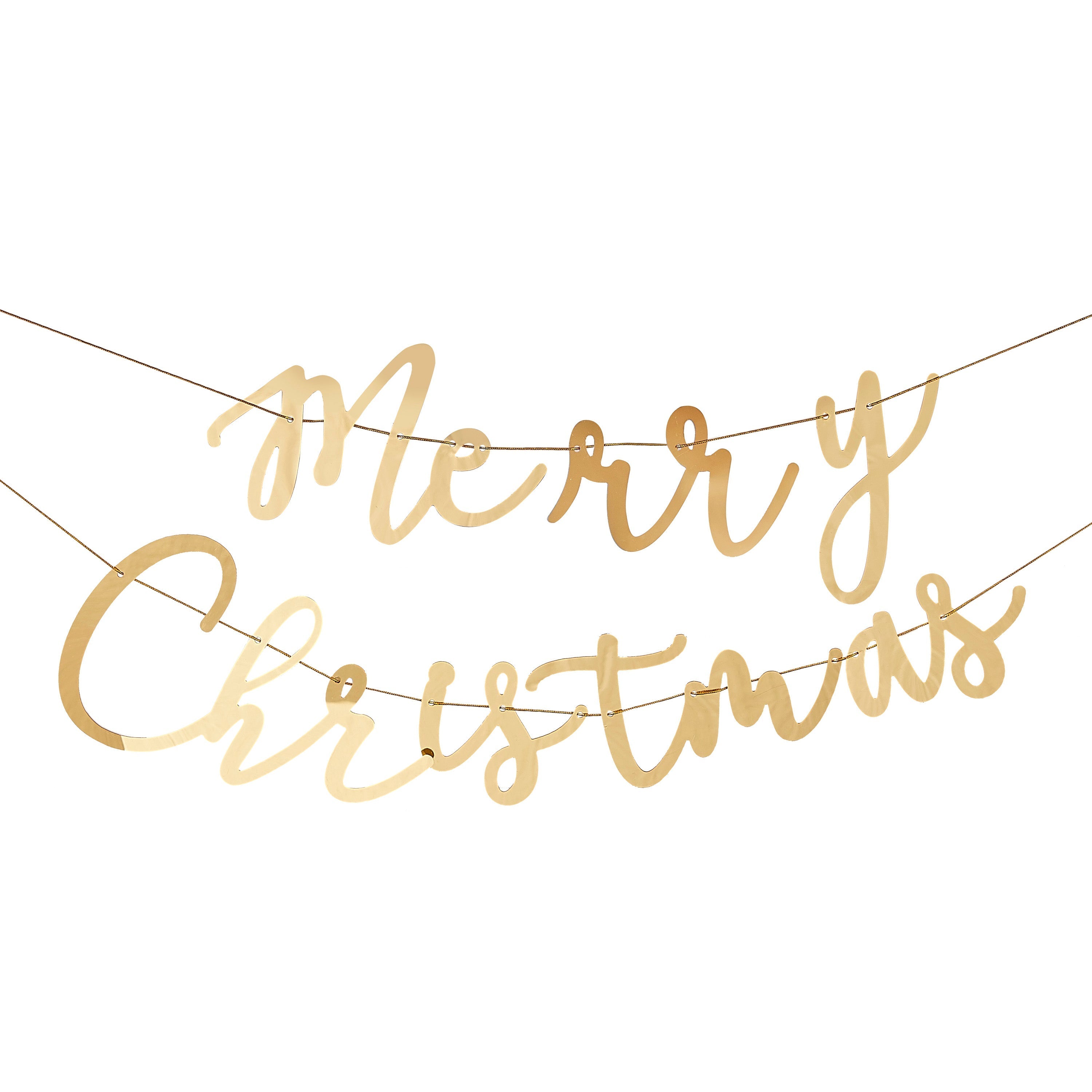 Merry Christmas Gold Acrylic Bunting- 5 Inner Pack