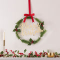 Merry Christmas Acrylic Gold Foliage Wreath- 5 Inner Pack