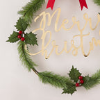 Merry Christmas Acrylic Gold Foliage Wreath- 5 Inner Pack